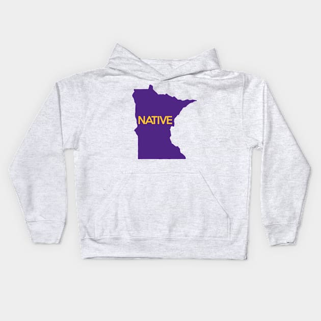 Minnesota Native MN Purple Kids Hoodie by mindofstate